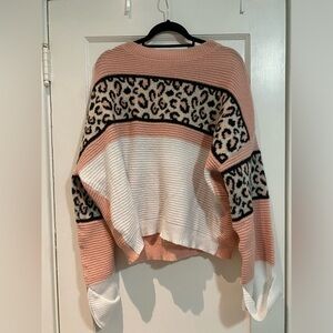 Pink cheata block sweater